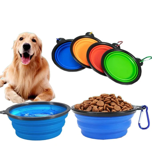 Fantastic 350ml Portable Folding Pet Bowl with Keychain Clip - Best Pet Parcel