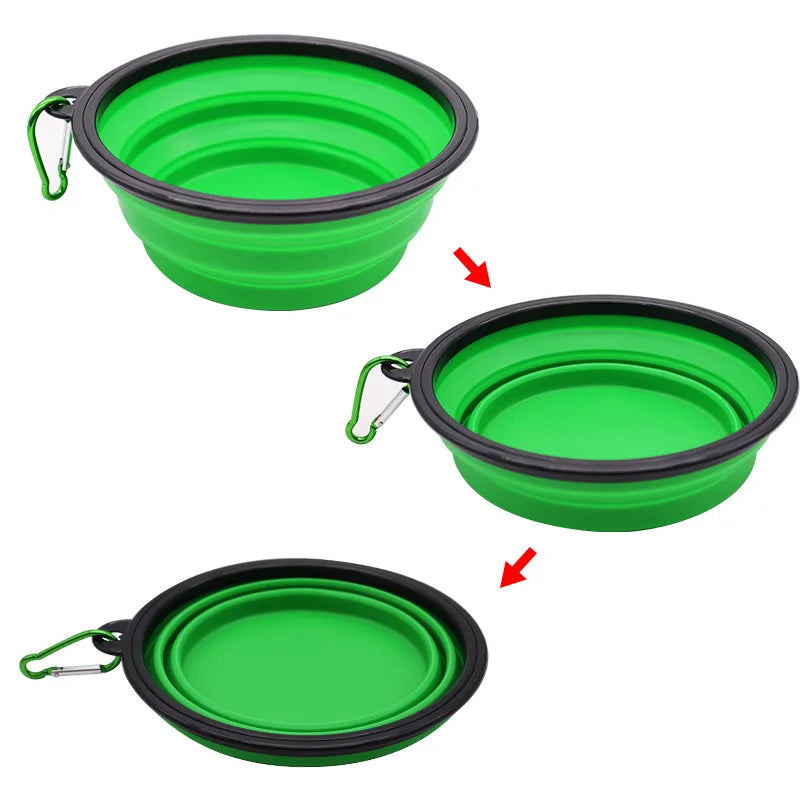 Fantastic 350ml Portable Folding Pet Bowl with Keychain Clip - Best Pet Parcel