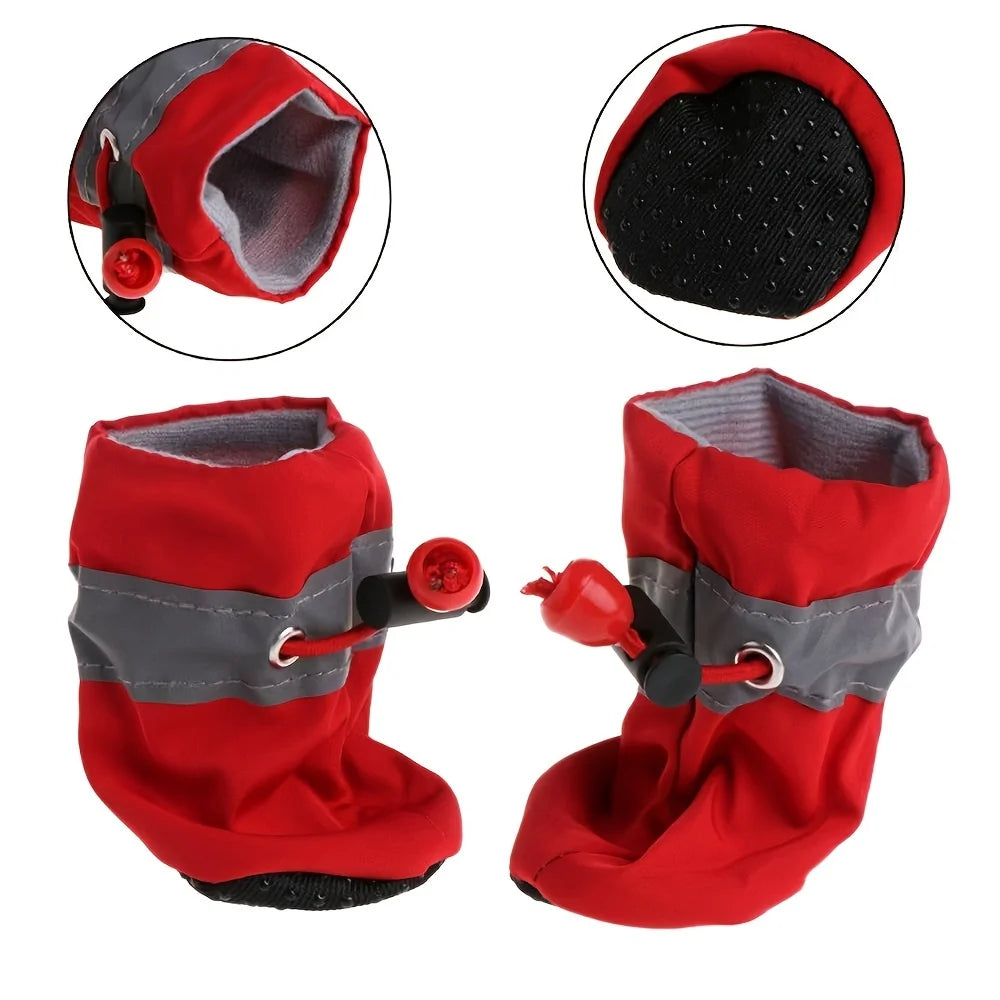 Cute 4pcs Water-Resistant Dog Boots for Small Dogs - Best Pet Parcel